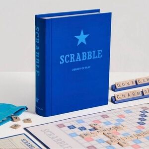 Blue Scrabble Library Edition Game